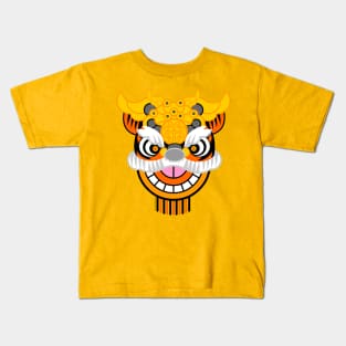 CNY: ORANGE LION HEAD Kids T-Shirt